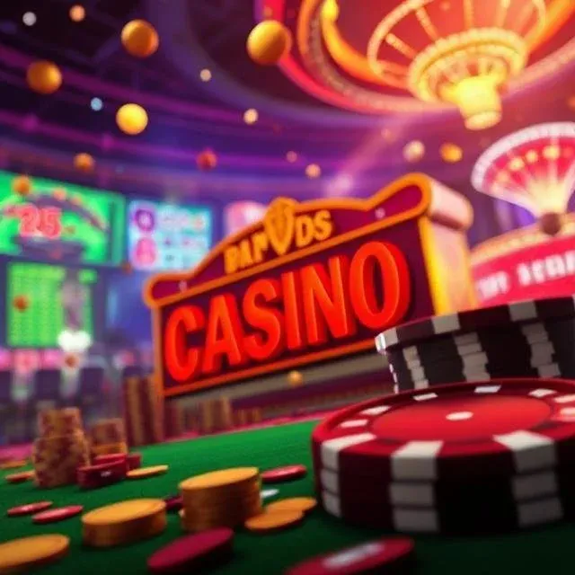 Casino game tokens and lights